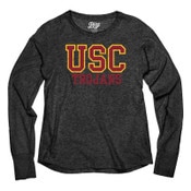 USC Trojans Women's Black Tri-Blend Long Sleeve T-Shirt